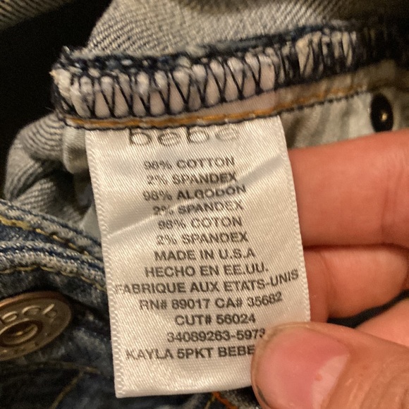 Bebe Flare Bling Logo Jeans Y2K Kayla Made in USA Size 30 - Picture 5 of 5